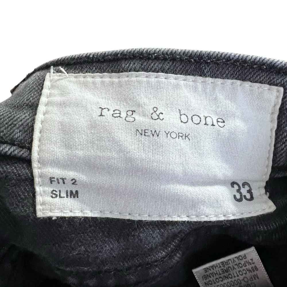 Rag & bone Fit 2 Slim Jeans Size 33 Raw Hem - Picture 6 of 9